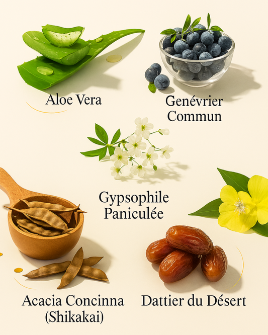 Gel Bubble Magrada. Ingrédients : Aloe Vera, Genévrier, Gypsophile Paniculée, Shikakai, Dattier du désert