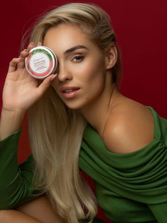 Rhubarb Clarifying Solid Shampoo, Purifies, Soothes and Gives Shine, 58g