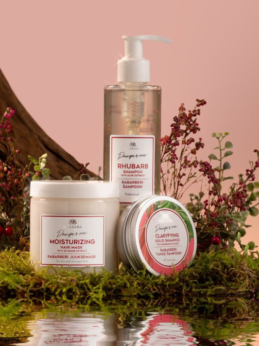 Rhubarb Intense Hydration Gift Set, The Gold of Hair Care