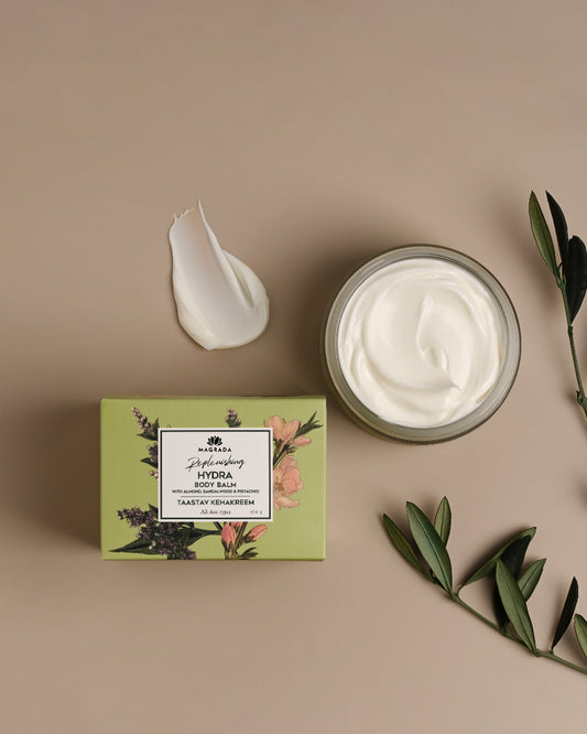 Baume Corps Régénérant, Hydratation Intense, 200 ml, boîte et texture