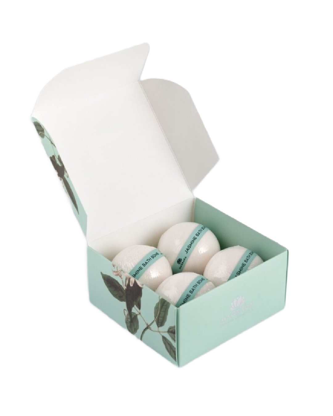 Lot de 4 Bombes de Bain Divines, Jasmin et Vitamine E, 125g de Magrada