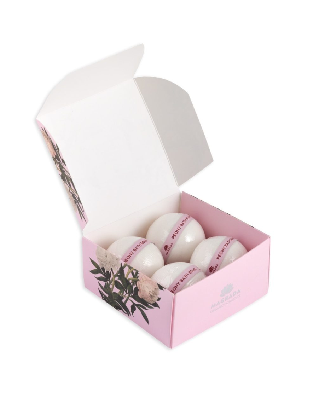 Lot de 4 Bombes de Bain Luxueuses, Pivoine et Vitamine E, 125g de Magrada