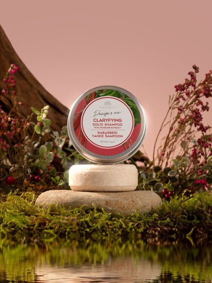 Shampoing Solide Clarifiant Rhubarbe, Purifie, Apaise et Donne de l'Éclat, 58g